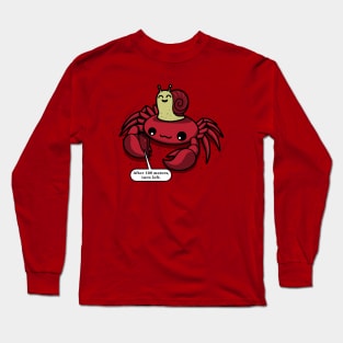 Cute Kawaii Animals Crab Snail Delivery Ride-Hailiing Long Sleeve T-Shirt